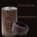 Brown Leopard HydroJug 16 oz Can Cooler