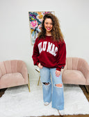 Lulu Mac Sweatshirt Maroon/White