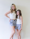 Kids Lulu Mac Blue Flower Short