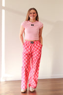 Lulu Mac Pink Checkered Pant