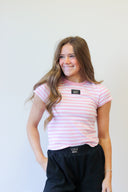 Lulu Mac Pink Stripe Babydoll Top